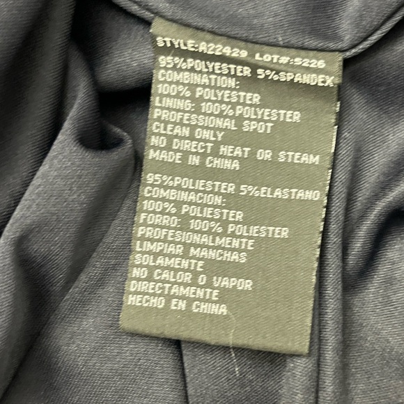 Betsy & Adam Navy Formal Gown Size 8 Gold Beaded Trim Cutout Halter Prom Pageant - Picture 13 of 15